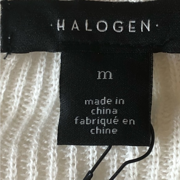 Halogen NWOT Sweater Cut Out Shoulder Cream Medium - Picture 6 of 8